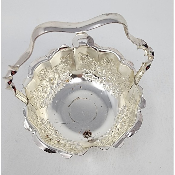 Mayell Silverplated Basket and Spoon w Cobalt Blue Glass Jam Relish Bowl England - Picture 8 of 16